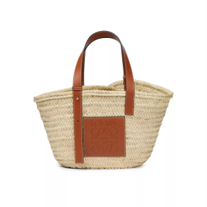 【LOEWE】 Palm Leaf & Calfskin Basket Bag Small